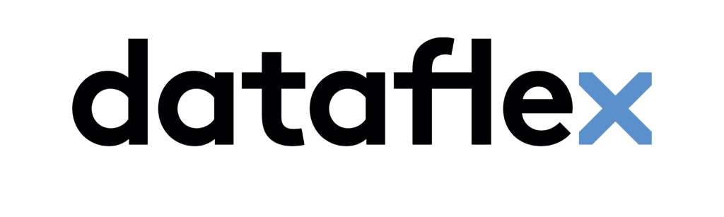 Logo dataflex blauw en zwart