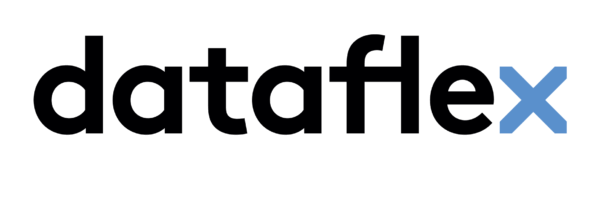 Logo dataflex blauw en zwart