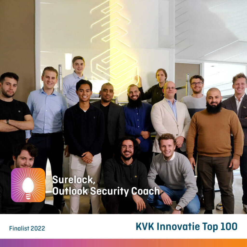 Team Surelock op de foto voor de KvK innovatie top 100